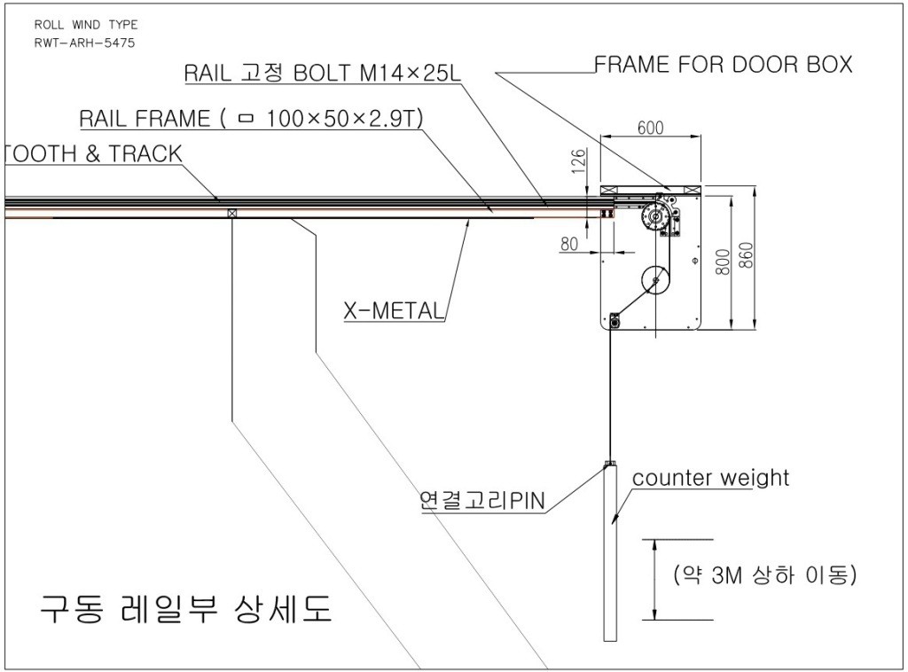 수평식도어 설치도