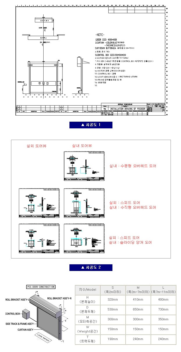스피드도어 설치 시공도면